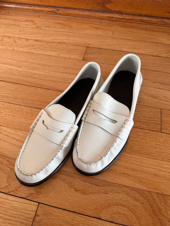 rag & bone Shoes - rag & bone White Leather Penny Loafers